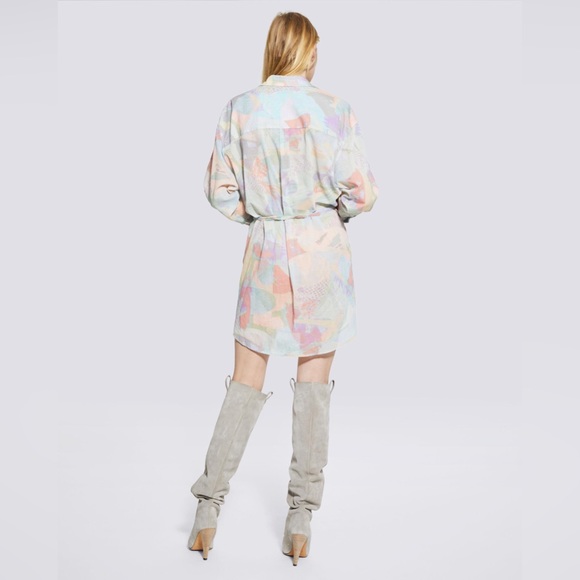 (New with Tags) IRO Cielo Abstract Print Shirt Dress - Picture 3 of 11